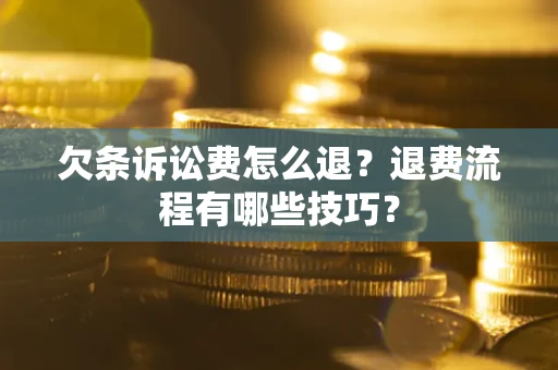 北京欠条诉讼费怎么退？退费流程有哪些技巧？